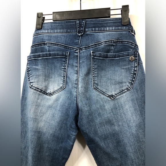 Democracy Absolution Booty Lift Jegging Blue Denim Stretch Distressed Size 4 - Picture 5 of 16